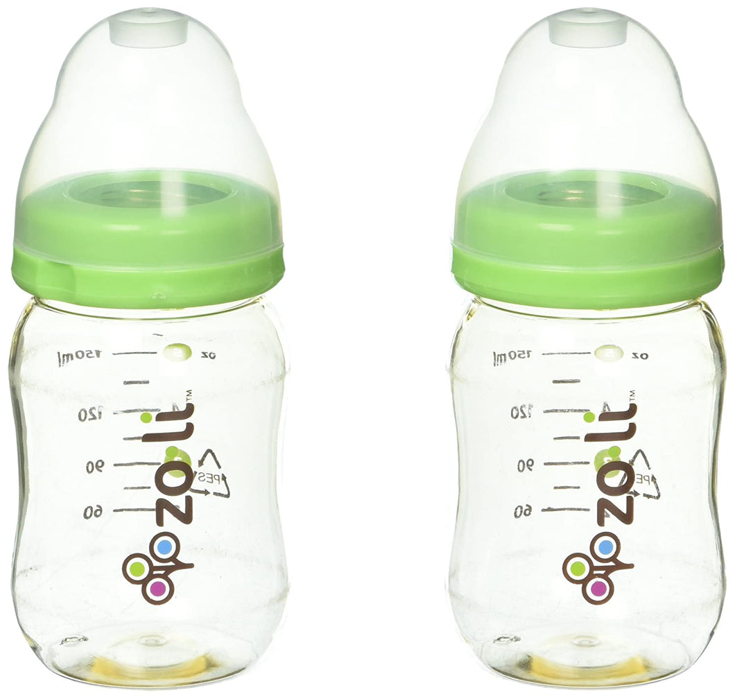 5oz Wide Neck Baby Bottles (x2) - ZoLi